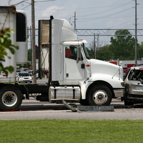 the scene of a truck accident in Odessa, TX